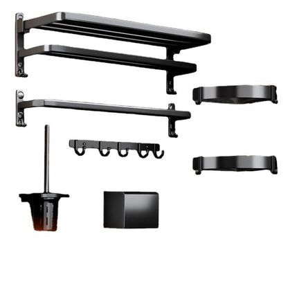 Elegant Black Bathroom Towel Rack Set – Rust Prevention