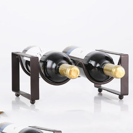Fashionable Stackable Wine Bottle Rack - Wrought Iron Design